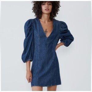 Zara blue denim dress size L